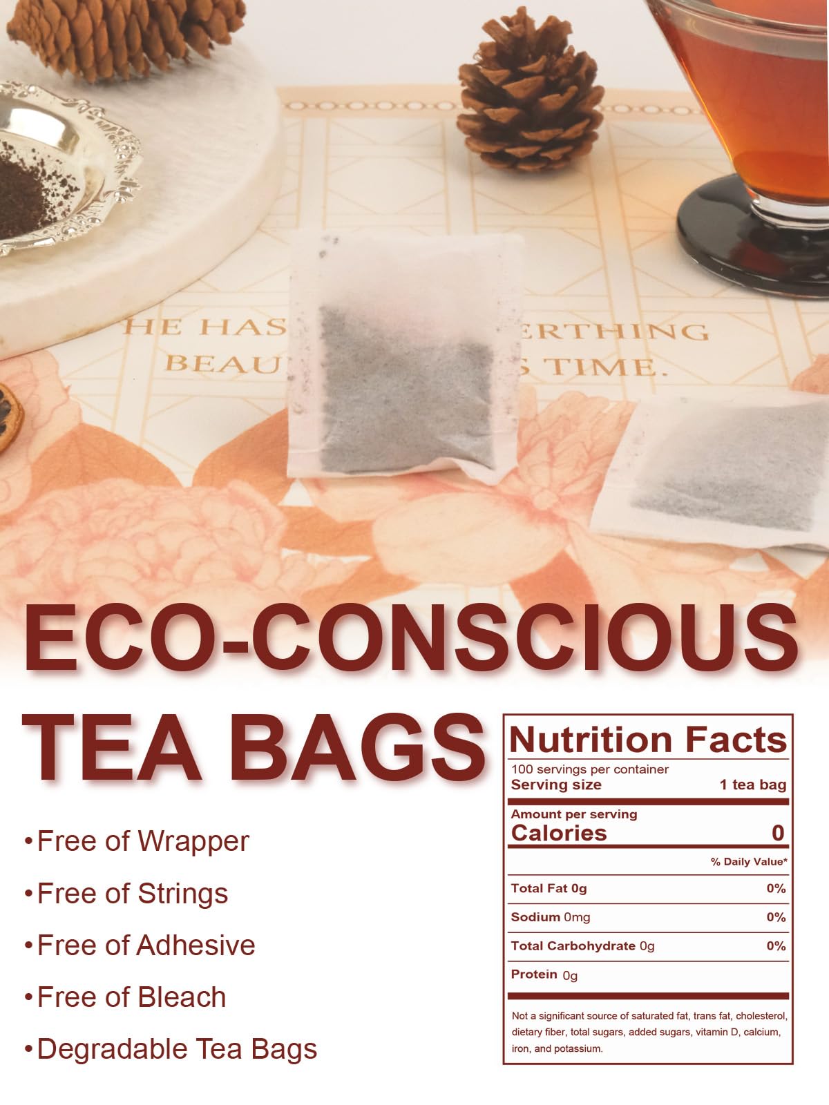 Teelux decaf chocolate hazelnut tea box, resealable freshness for daily enjoyment.