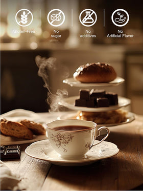 Teelux decaf chocolate hazelnut tea leaves, premium blend aroma.