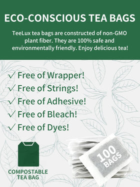 TeeLux decaf Earl Grey tea bags served hot or iced for versatility