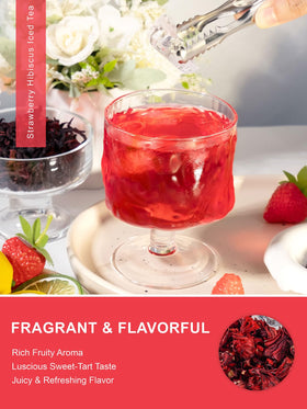TeeLux dry tea blend of hibiscus and berries for aromatic hot brew