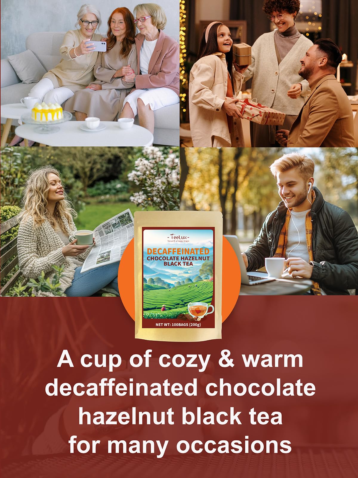 Teelux eco-packaging tea bags, sustainable choice with vibrant flavor.
