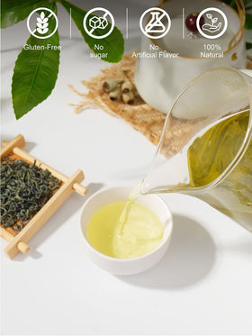 Teelux Green Tea chestnut aroma enhances the brewed cup.