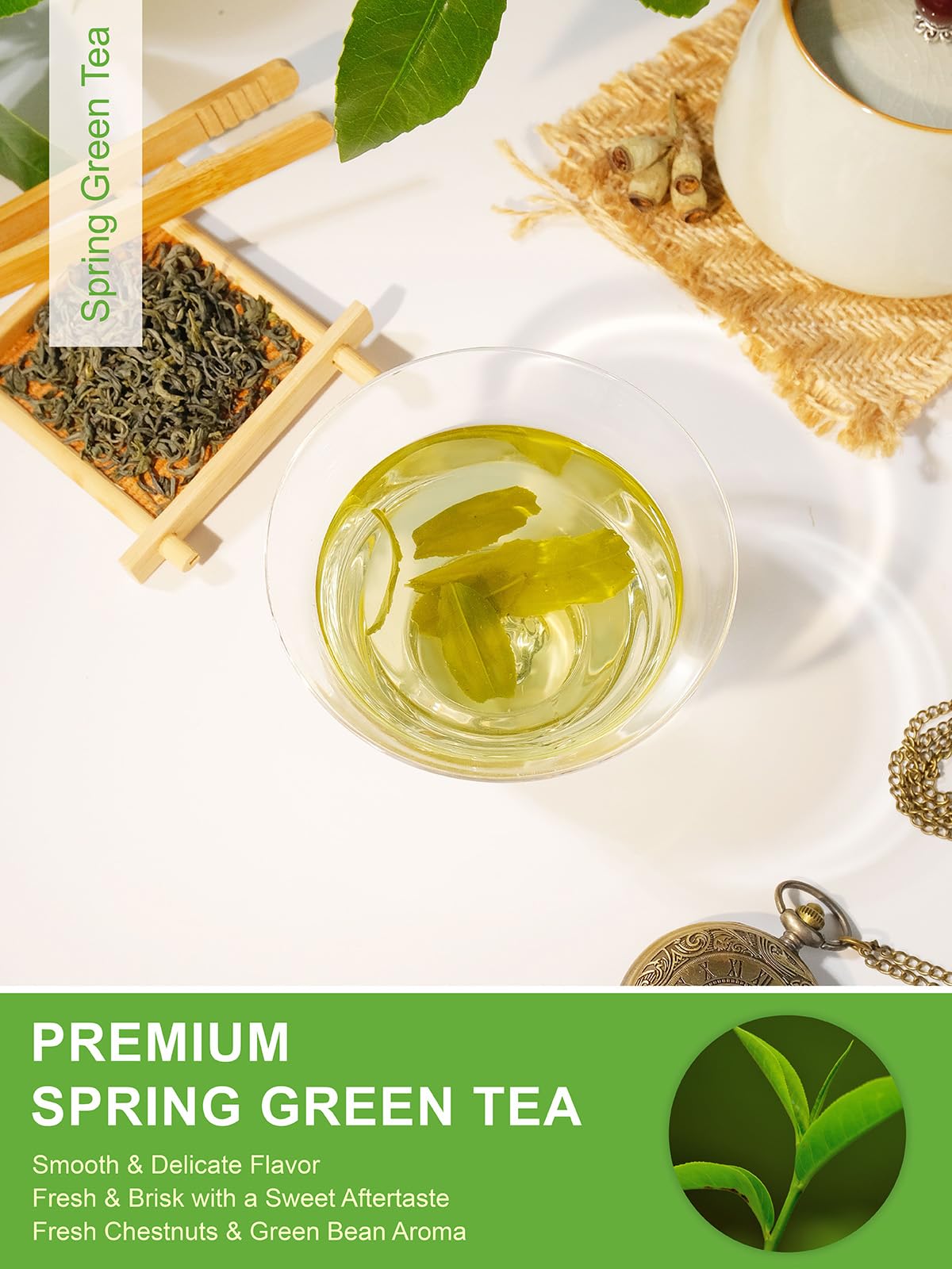 Teelux Green Tea clear green infusion with mellow notes.