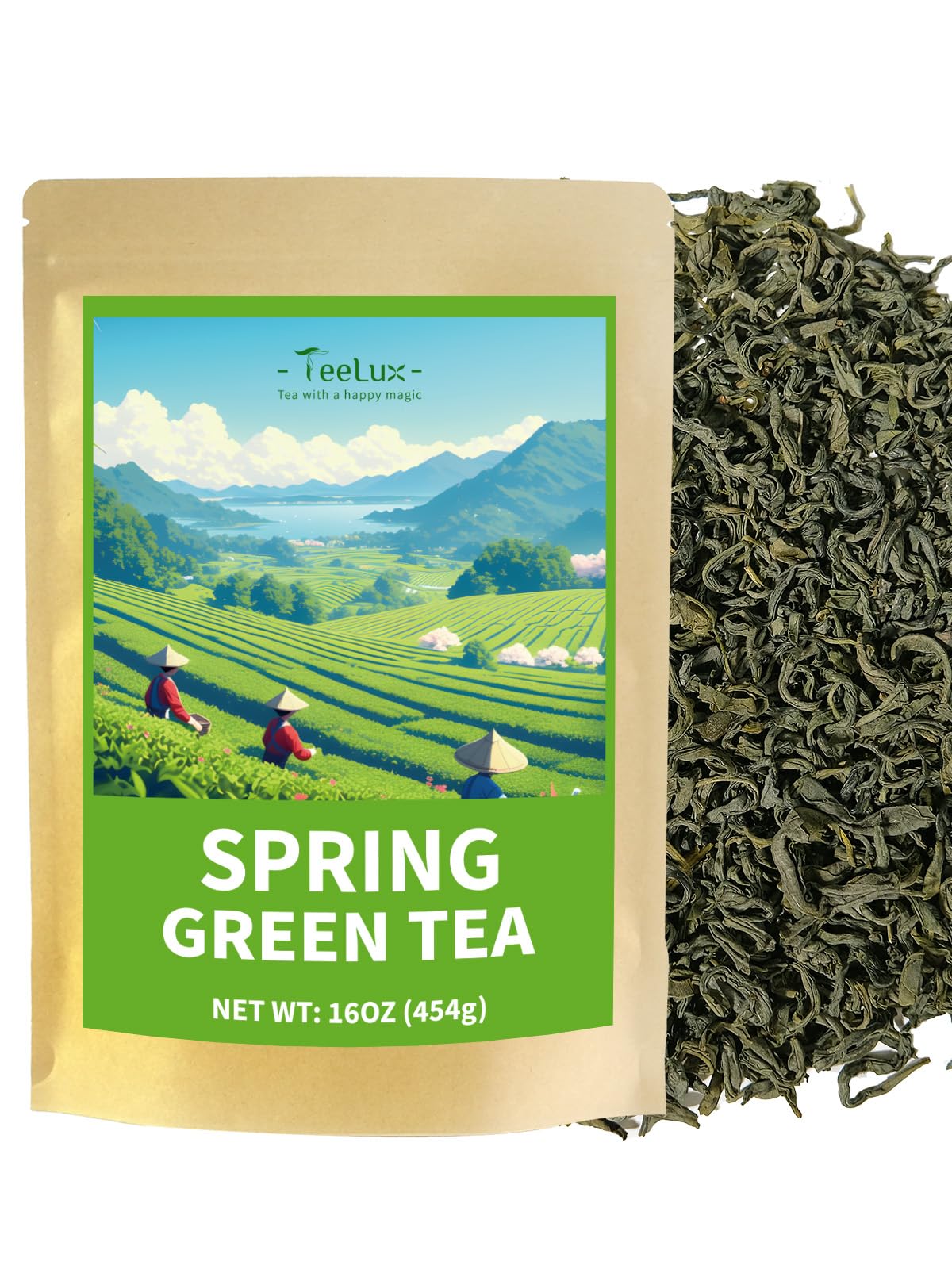 Teelux Green Tea early-spring leaves for a bright, fresh cup.