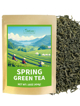 Teelux Green Tea early-spring leaves for a bright, fresh cup.