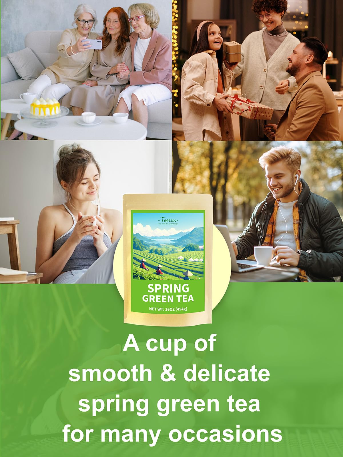 Teelux Green Tea loose-leaf for customizable brews.
