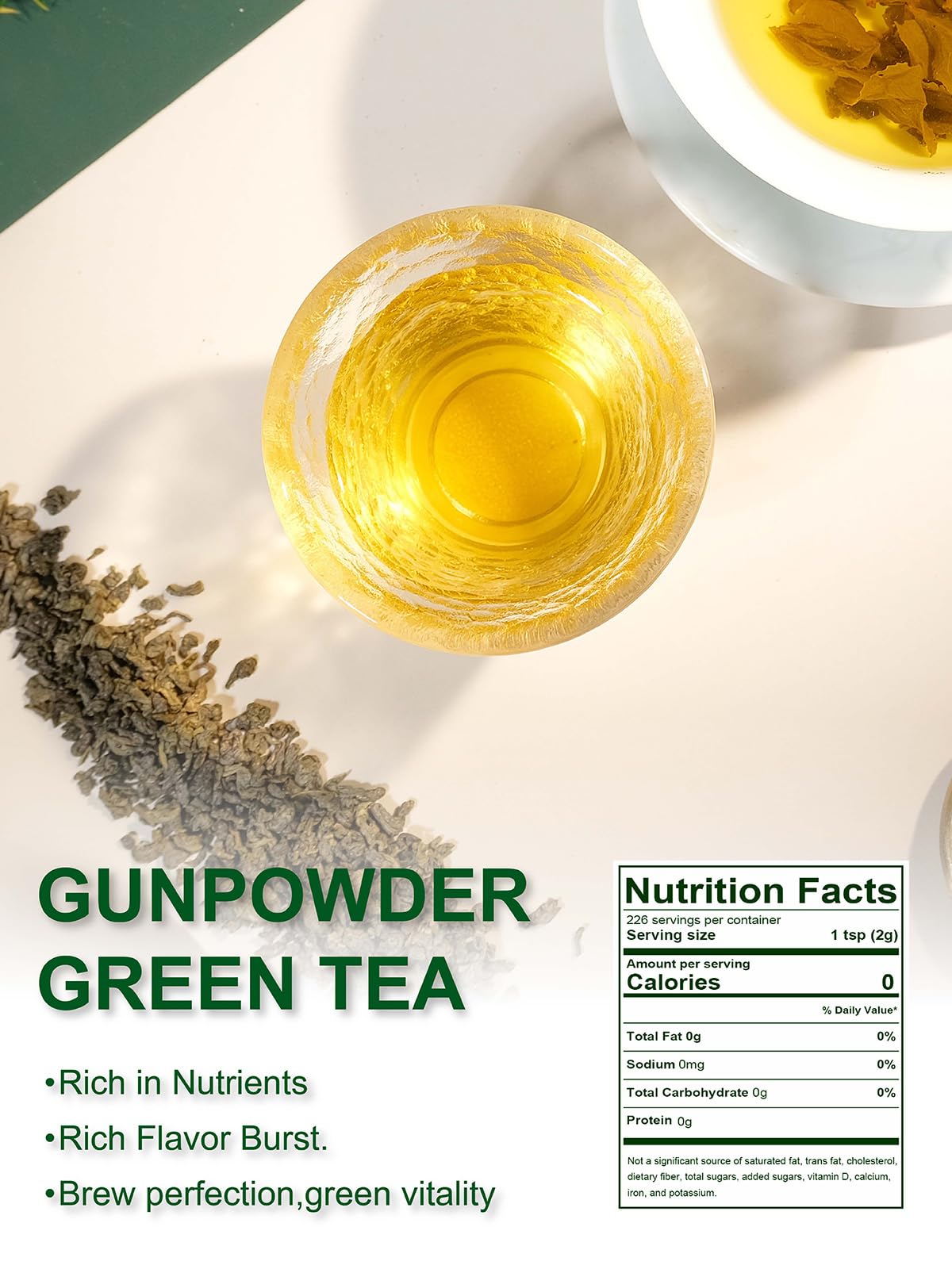 TeeLux Gunpowder Green Tea high mountain origin offers bright and nuanced flavors.