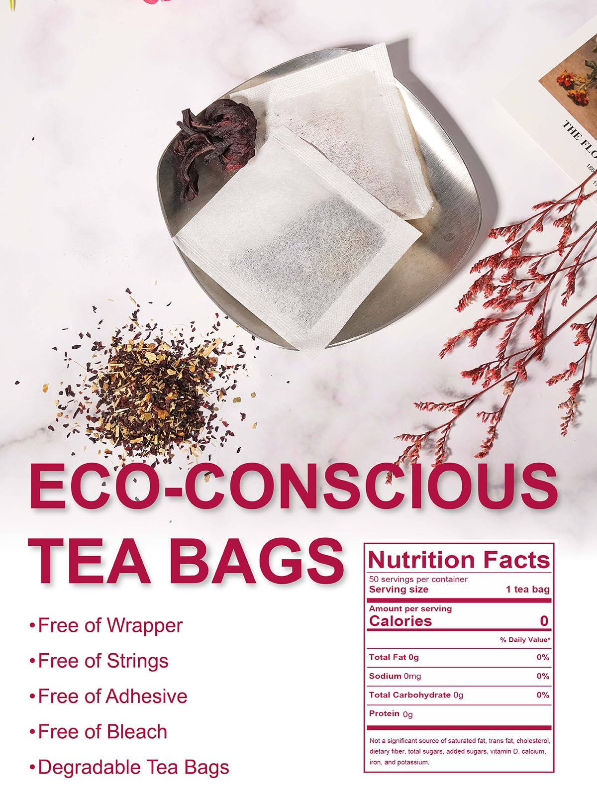 Hot TeeLux Raspberry Hibiscus tea in a mug with steam
