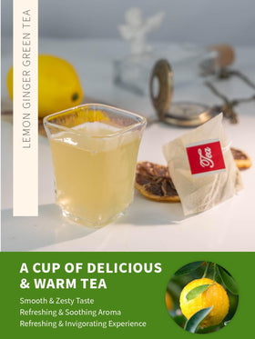 TeeLux lemon ginger tea bags unbleached and compostable for eco-conscious brewing.