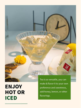 Brewed TeeLux lemon ginger green tea reveals bright, refreshing aroma.