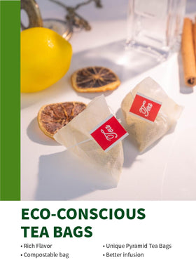 Fresh lemon twist complements ginger warmth in TeeLux tea.