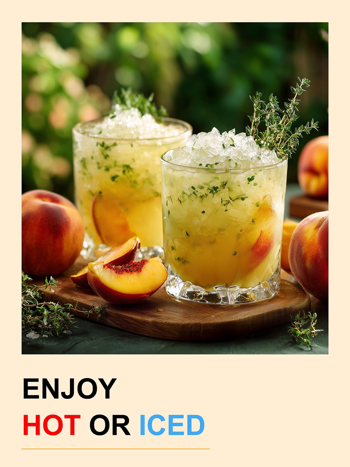 TeeLux Mango Peach Green Tea label close-up emphasizing eco-friendly packaging and freshness.