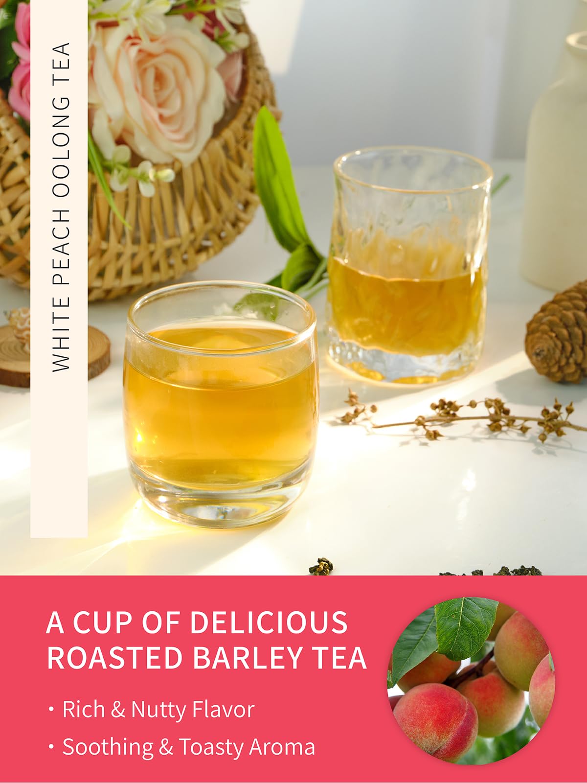 TeeLux Peach aroma tea during steeping, adding fragrant notes to your cup.