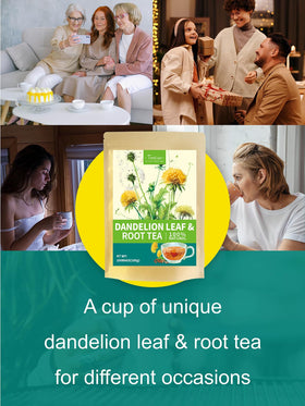 TeeLux herbal dandelion blend ready for steeping for a soothing tea moment.