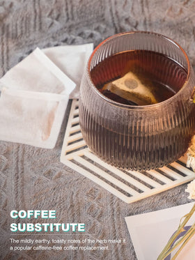 TeeLux Roasted Dandelion Root Tea Bags steeping in a cup for a cozy ritual.