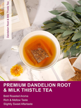 TeeLux roasted milk thistle tea bag—nutty mellow notes.