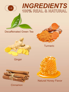 TeeLux blend emphasizes warm turmeric and ginger with subtle spice notes.