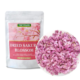 TEEYKUKI Sakura dried blossoms ideal for tea infusions and delicate beverages.