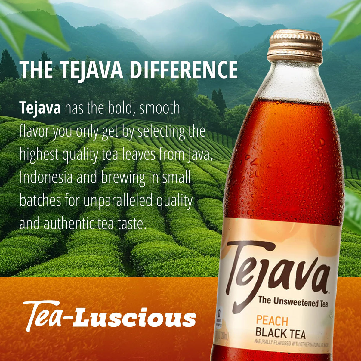 Tejava Peach Black Tea at home provides quick, guilt-free refreshment.