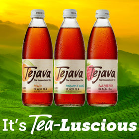 Tejava Black Tea Sampler 12-pack display, convenient unsweetened tea options.