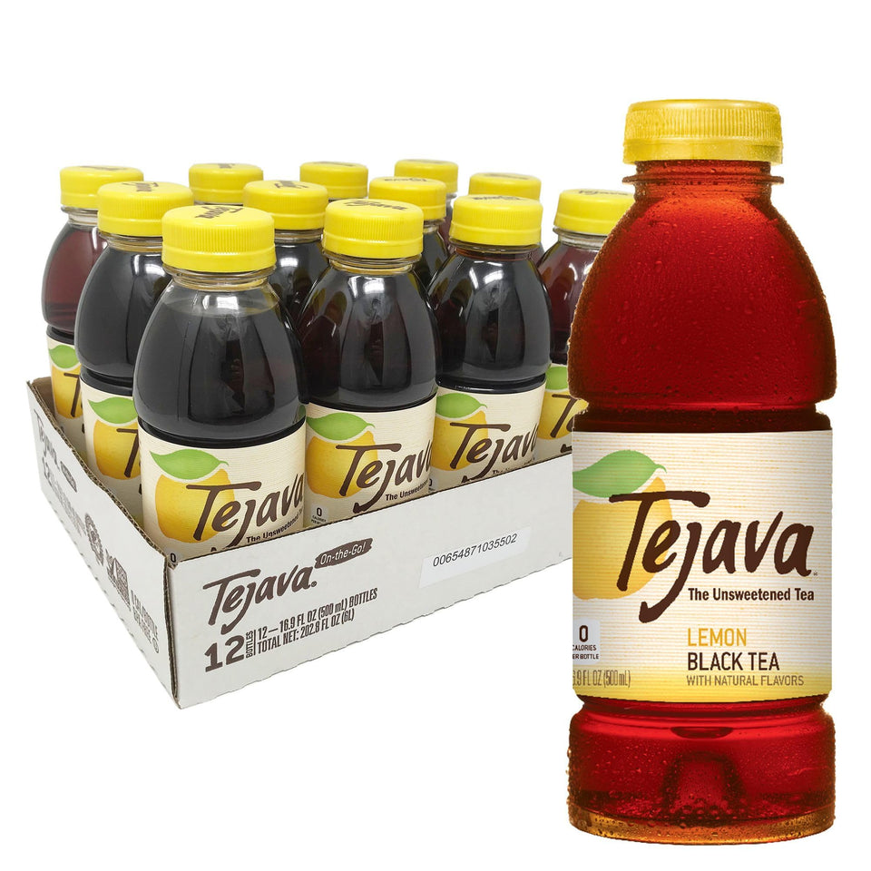 Tejava Lemon Black Tea 12-pack bottles for on-the-go refreshment.