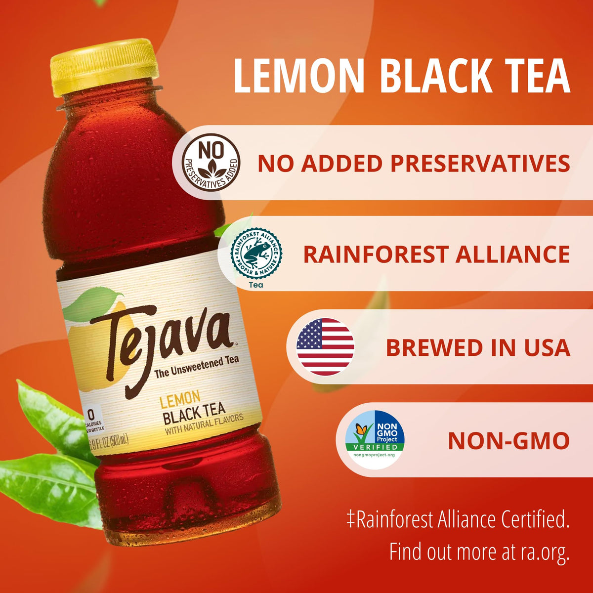 Tejava Lemon Black Tea being poured for a crisp citrus finish.