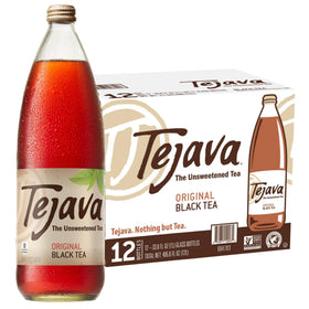 Tejava Original unsweetened bottle shows pure, calorie-free refreshment