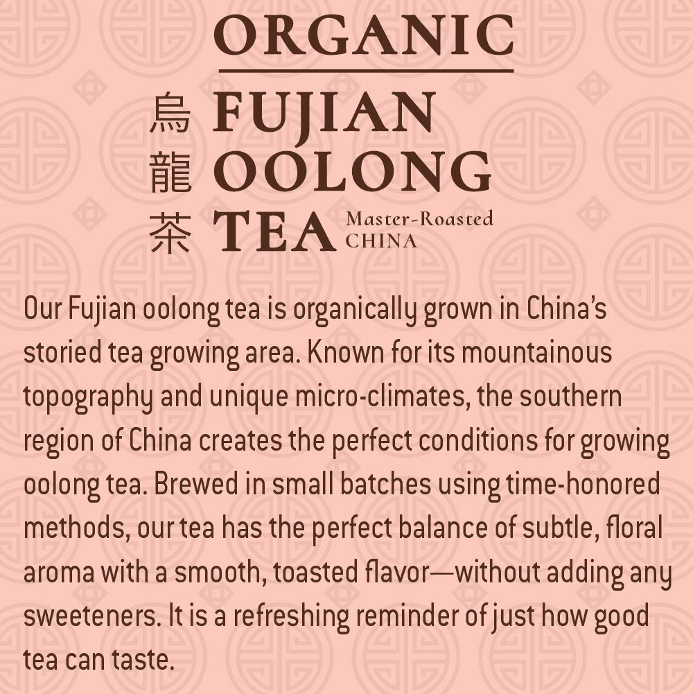 Tejava Origins Fujian Oolong glass bottle on table, premium unsweetened tea