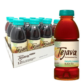 Tejava Pineapple Mango Tea bottle front ready for on-the-go refreshment