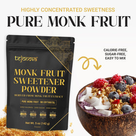 Tejonova dissolve-ready monk fruit in warm liquid for easy mixing