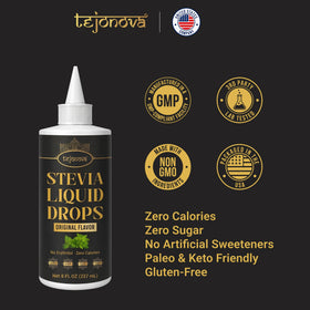 Tejonova Stevia Liquid Drops suitable for keto and low-carb diets