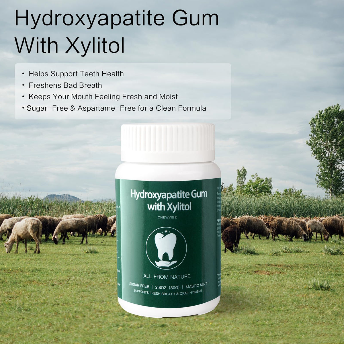 TemphytBong xylitol and erythritol detail promotes tooth-friendly sweetness.