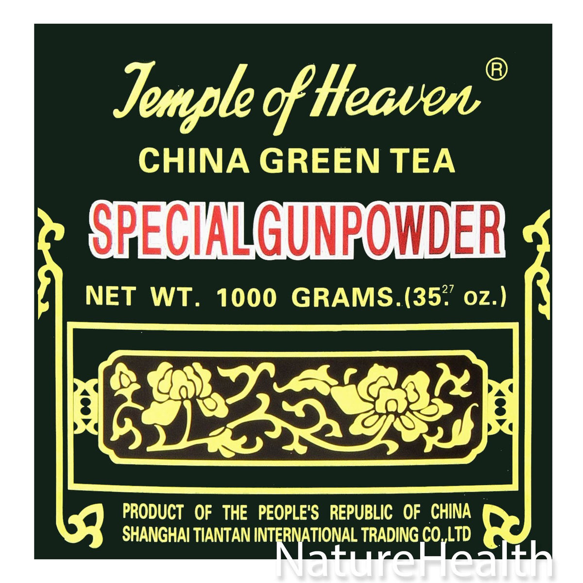 Temple of Heaven gunpowder green tea bottle for daily brewing with rich aroma.