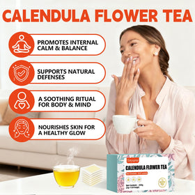 Tenyxarae calendula tea bags dry flowers reveal bright petals and fresh aroma