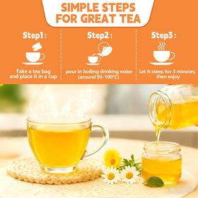 Tenyxarae chamomile tea bags hand-picked chamomile close-up