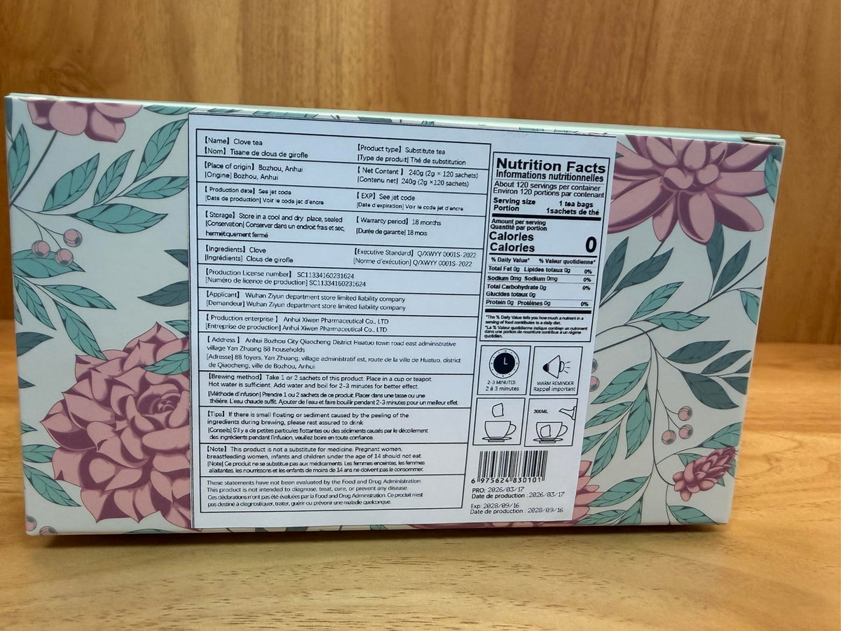 Tenyxarae clove tea with honey or lemon enhances flavor versatility.
