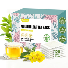 Tenyxarae Mullein Leaf Tea Bags in eco-friendly packaging, convenient caffeine-free herbal option