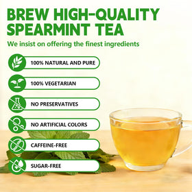 Tenyxarae tea steeped 2-3 minutes for a bright, fresh mint aroma.