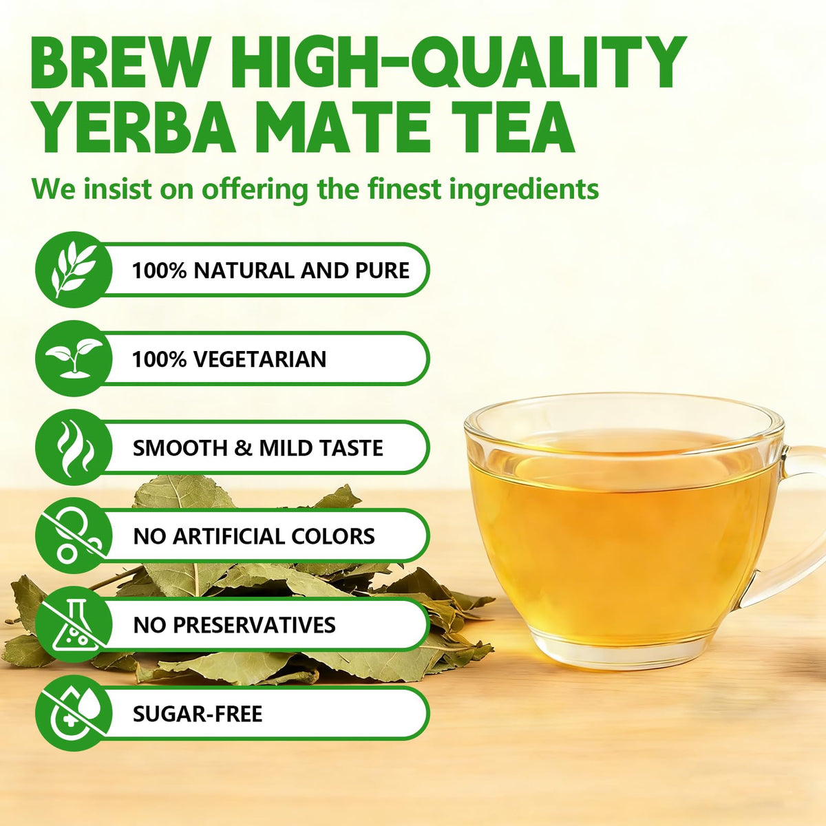 Tenyxarae Yerba Mate tea bags steeping in hot water for a relaxing cup