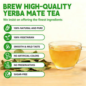 Tenyxarae Yerba Mate tea bags steeping in hot water for a relaxing cup