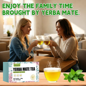 Tenyxarae Yerba Mate tea in a glass cup for a comforting ritual