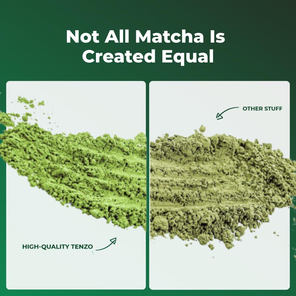 Pouring Tenzo Matcha into a cup for a ritual-like drink.