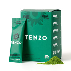 Tenzo Matcha Power single-serve stick for quick ceremonial brew on the go.