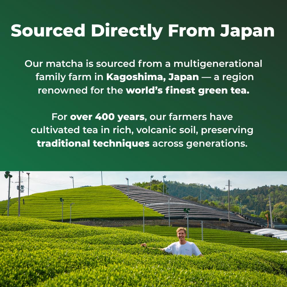 Organic ceremonial-grade Tenzo matcha label emphasizing organic certification.