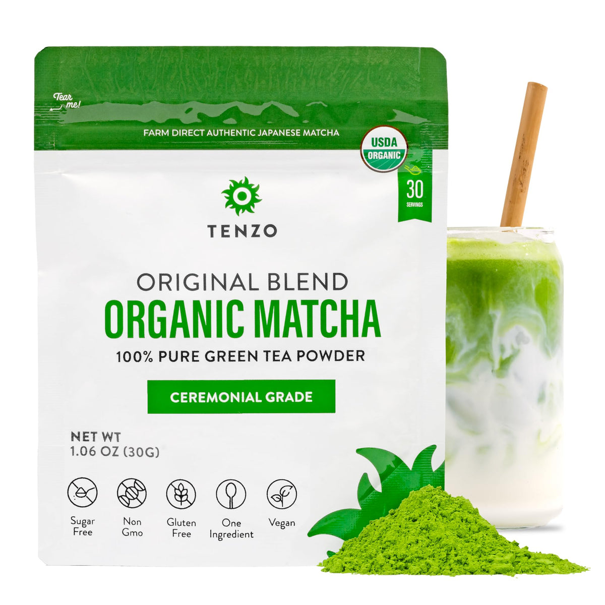 Tenzo Tea Matcha original blend in a tin for daily ceremonial use