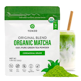 Tenzo Tea Matcha original blend in a tin for daily ceremonial use