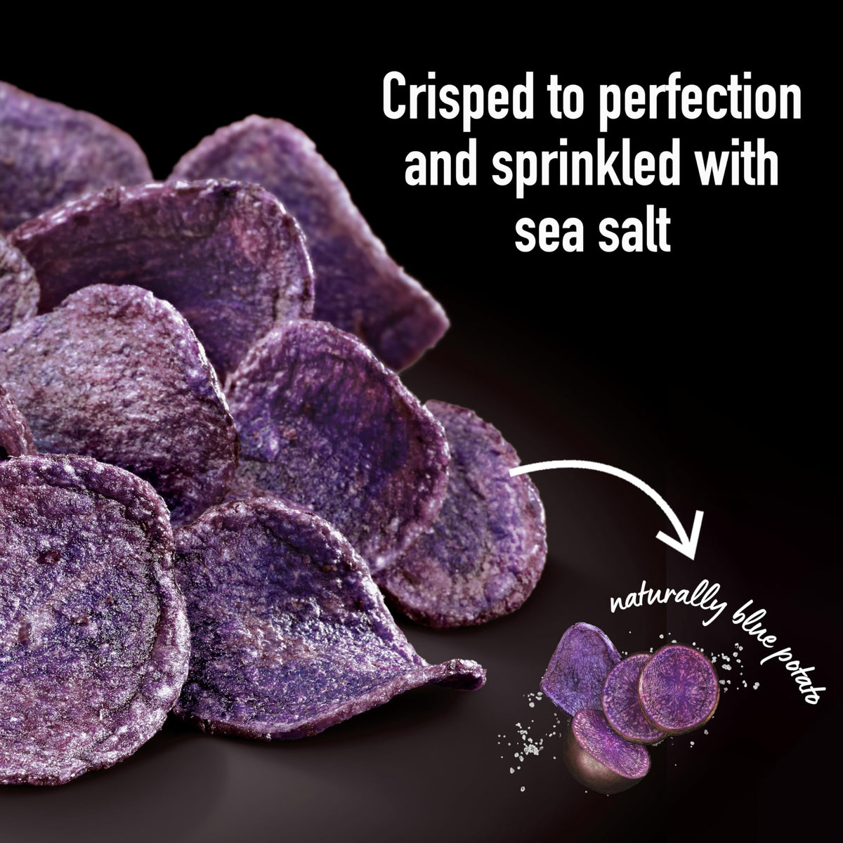 Terra Blues Chips vegan and kosher logos on packaging.