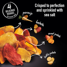 Terra chips gluten-free vegan label signals plant-based snacking opportunity.