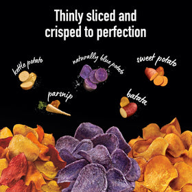 Terra Chips Vegetable Blend close-up, a crunchy, colorful snack.