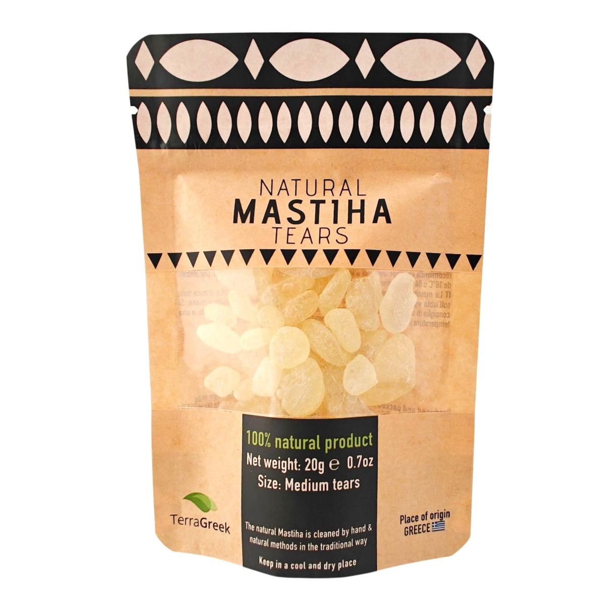 Terra Greek Chios Mastiha Tears gum pack front showing natural resin for culinary uses